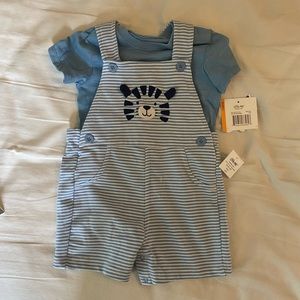 Short sleeve overall shorts set